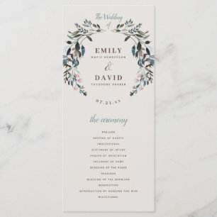 Garden Crest Eggshell Floral Wedding Ceremony Programme