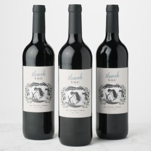 Garden Crest Eggshell Thank You Photo Favour Wine Label