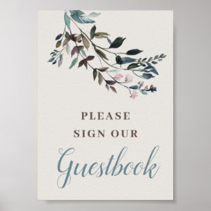 Garden Crest Eggshell Wedding Guestbook