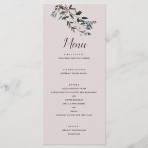 Garden Crest   Mauve Purple Floral Wedding Script Menu