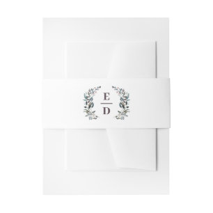Garden Crest   Mauve  Wedding Monogram Purple Invitation Belly Band