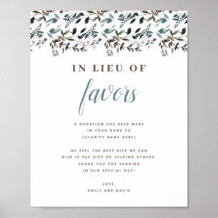 Garden Crest   White Blue Wedding Donation Charity Poster