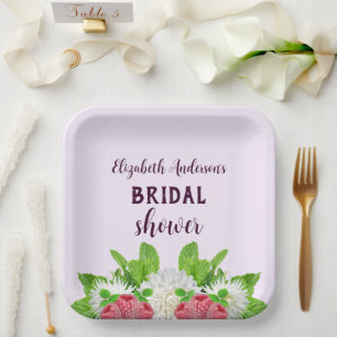 Garden Dahlia Bridal Shower Paper Plate