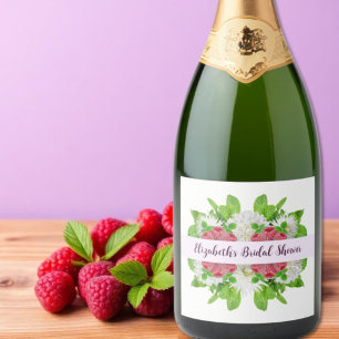 Garden Dahlia Bridal Shower Sparkling Wine Label