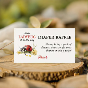 Garden Daisy Little Ladybug Baby Shower Diaper Enclosure Card