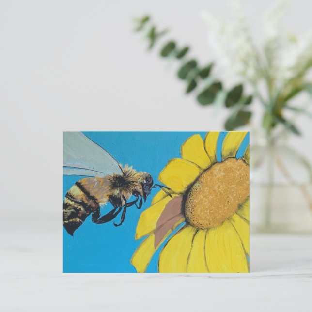 'Garden Dance' Painting on a  Postcard (Standing Front)