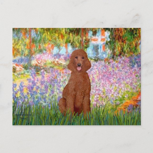 Garden - Dark Red Poodle #1 Postcard (Front)