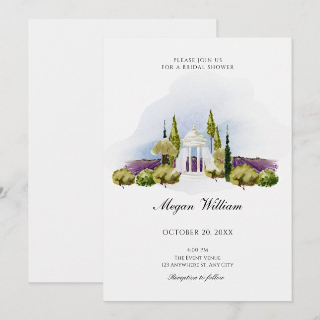 Garden decoration bridal shower invitation (Front/Back)