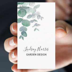  Garden Design Watercolor Eucalyptus  Business Card