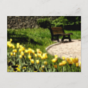 Garden digital effect of style "impression" holiday postcard