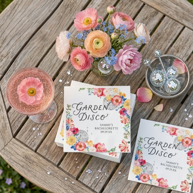 Garden Disco Bachelorette Party Napkins (Creator Uploaded)