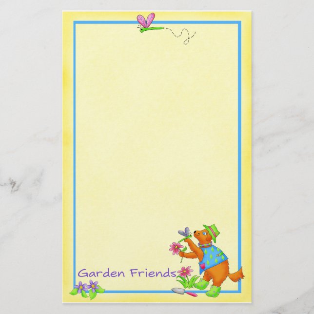 Garden Dog "Garden Friends" Stationery (Front)