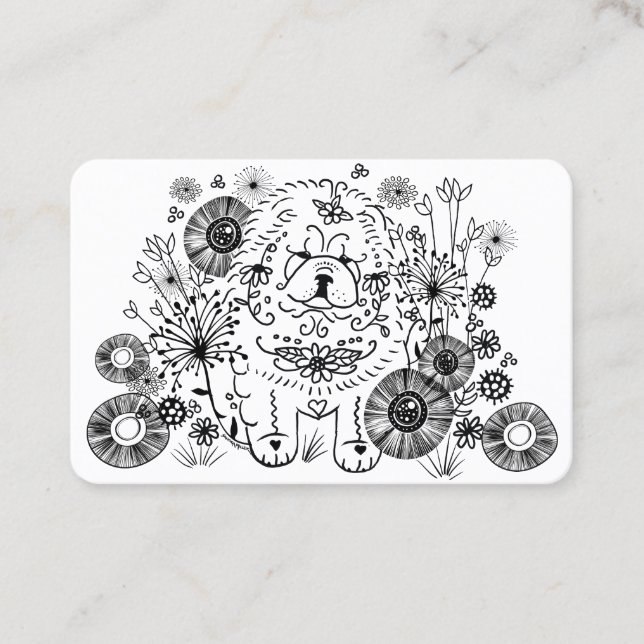 GARDEN DOODLE Chow  business cards- CUSTOMIZE Card (Front)