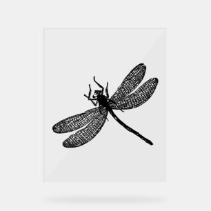 Garden Dragonfly Print Gift Tee Acrylic Sign