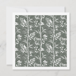 Garden Dream Elegant Botanicals forest green Art Card