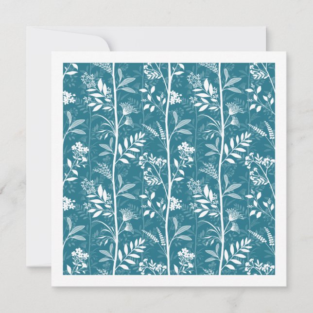 Garden Dream Elegant Modern Botanical - turquoise Card (Front)