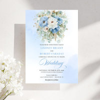 Garden Dusty Blue White Peony Gold Wedding