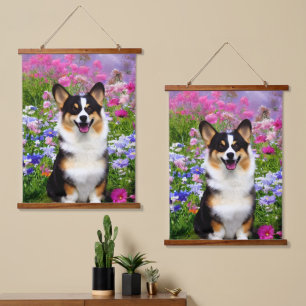 Garden Dweller Corgi  Hanging Tapestry