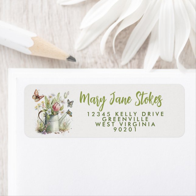 garden envelope RETURN ADDRESS watering can (Insitu)