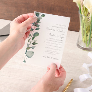  Garden Eucalyptus & Greenery Wedding  Vellum Invitations