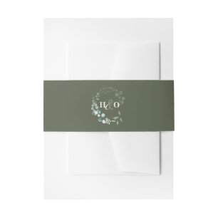 Garden Eucalyptus Script Rustic Invitation Belly Band