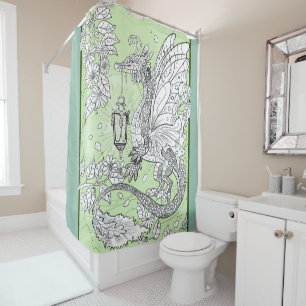Garden Faery Dragon Shower Curtain