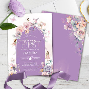Garden Fairies Little Fairy First Birthday Invitation