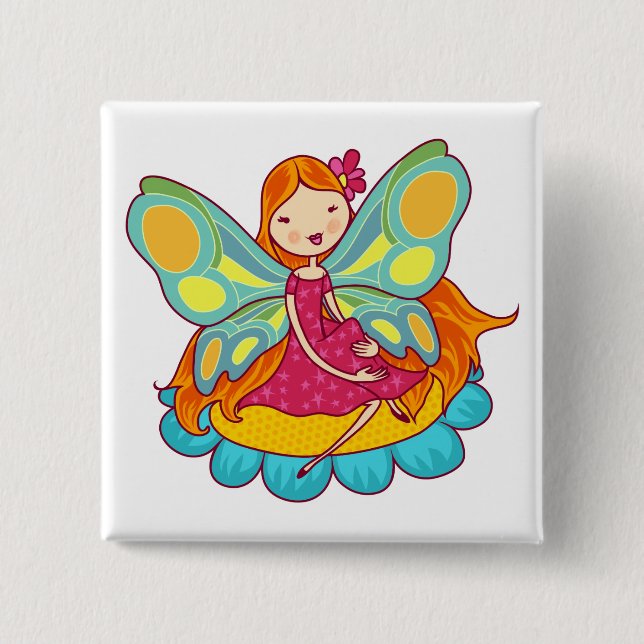 Garden Fairy 15 Cm Square Badge (Front)