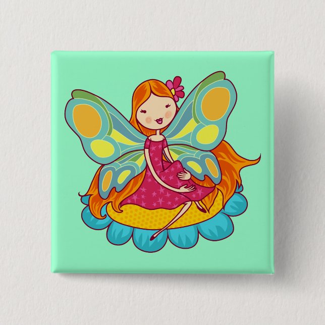 Garden Fairy 15 Cm Square Badge (Front)