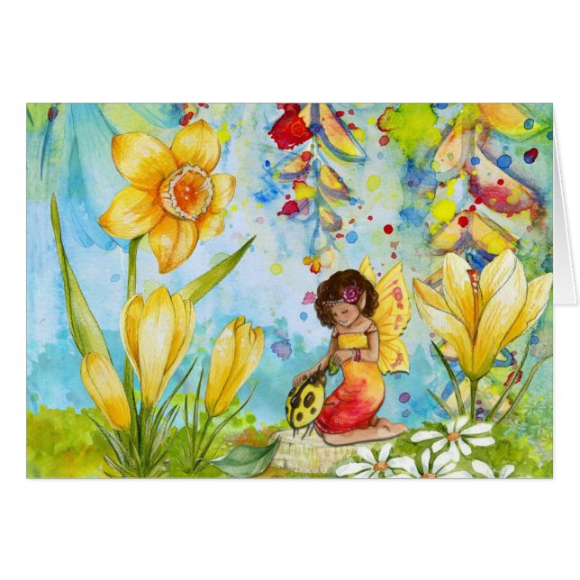 Garden Fairy Greeting Card (Front Horizontal)