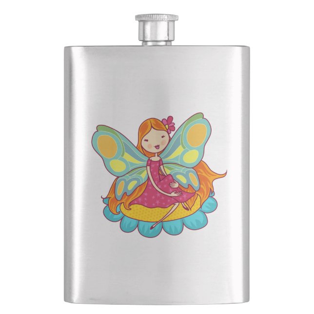 Garden Fairy Hip Flask (Front)