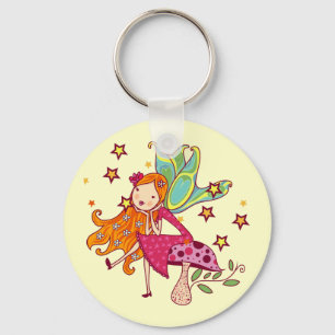 Garden Fairy on Mushroom Key Ring