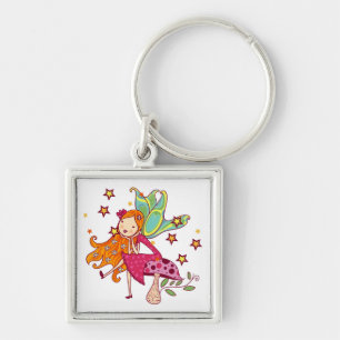 Garden Fairy on Mushroom Key Ring
