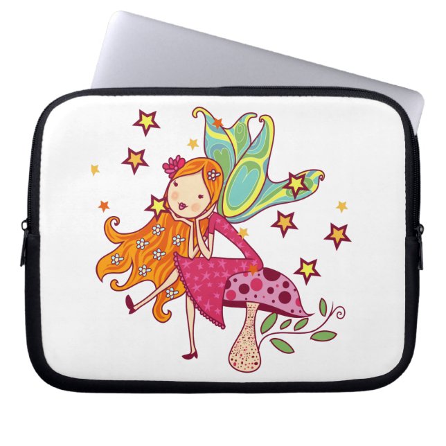 Garden Fairy on Mushroom Laptop Sleeve (Front)