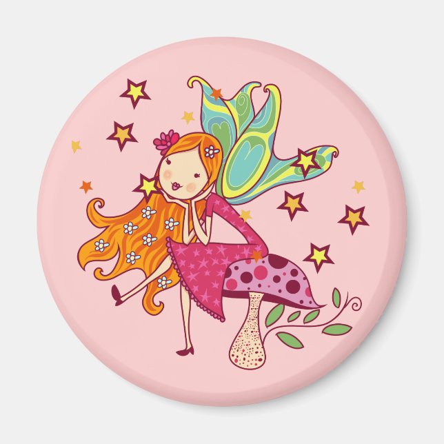 Garden Fairy on Mushroom Magnet (Front)