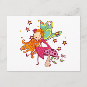 Garden Fairy on Mushroom Postcard