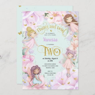 Garden Fairy themed, Girl 2nd birthday Invitation