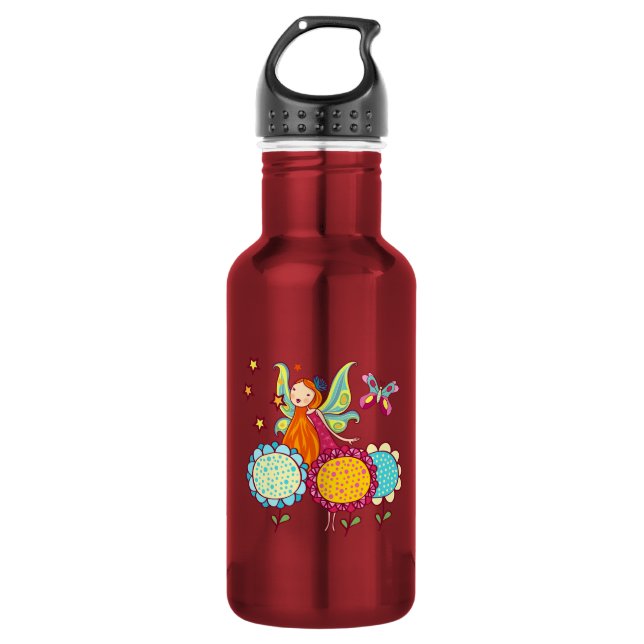 Garden Fairy With Flowers 532 Ml Water Bottle (Front)