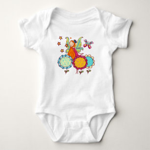 Garden Fairy With Flowers Baby Bodysuit