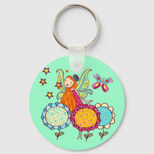 Garden Fairy With Flowers Key Ring