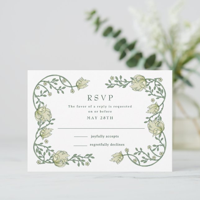 Garden Fairytale Wedding RSVP Card (Standing Front)