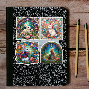 Garden Fantasy Bunny Stained Glass Easter 