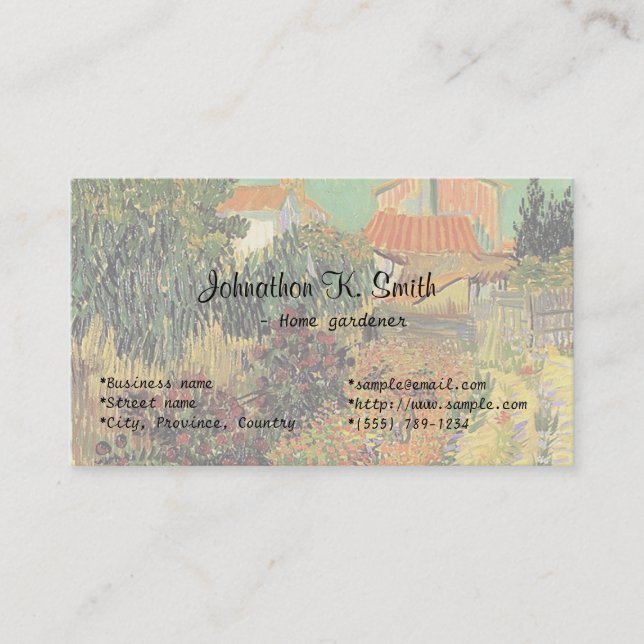 Garden, farm, artists, country life business cards (Front)