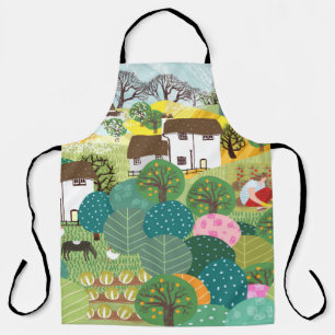 Garden, farm, nature and countryside. Vintage illu Apron