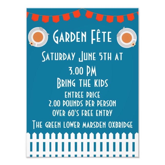Garden Fete Invitation Photo Print (Front)