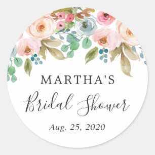 Garden Floral Bridal Shower Favour Sticker