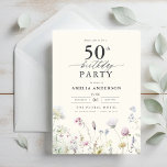 Garden Floral Calligraphy 50th Birthday Invitation<br><div class="desc">Celebrate in style with a garden floral calligraphy 50th birthday invitation, perfect for a milestone event. Featuring vibrant floral designs and elegant calligraphy, this invitation sets a whimsical yet sophisticated tone for your celebration. The lush garden theme blends natural beauty with graceful typography, creating a timeless and inviting look. Ideal...</div>