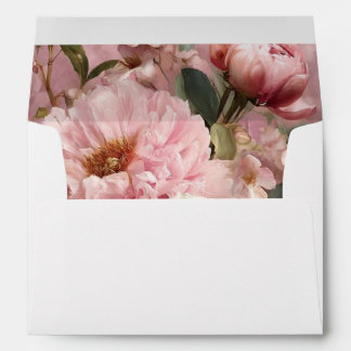 Garden Floral Crest Wedding Deliver To Envelope
