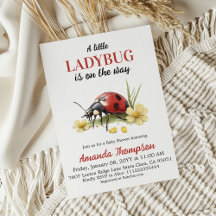 Garden Floral Daisy A Little Ladybug Baby Shower