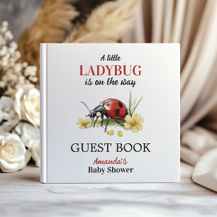 Garden Floral Daisy Little Ladybug Baby Shower Guest Book
